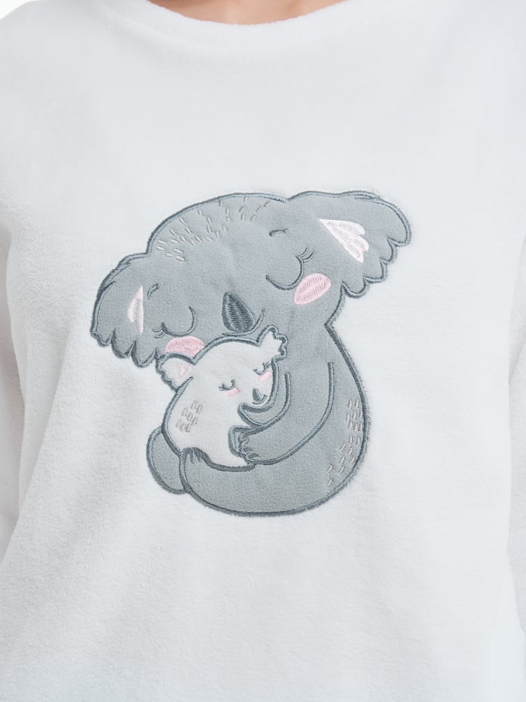 Плюшевая пижама с вышивкой коалы и брюками