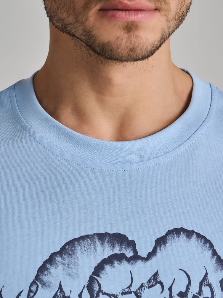 Футболка из хлопка с принтом дрейн