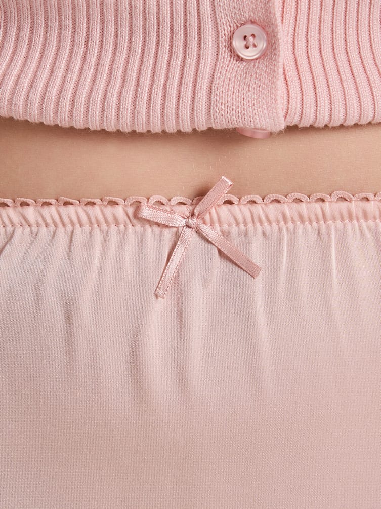 Юбка миди атласная с кружевом в бельевом стиле