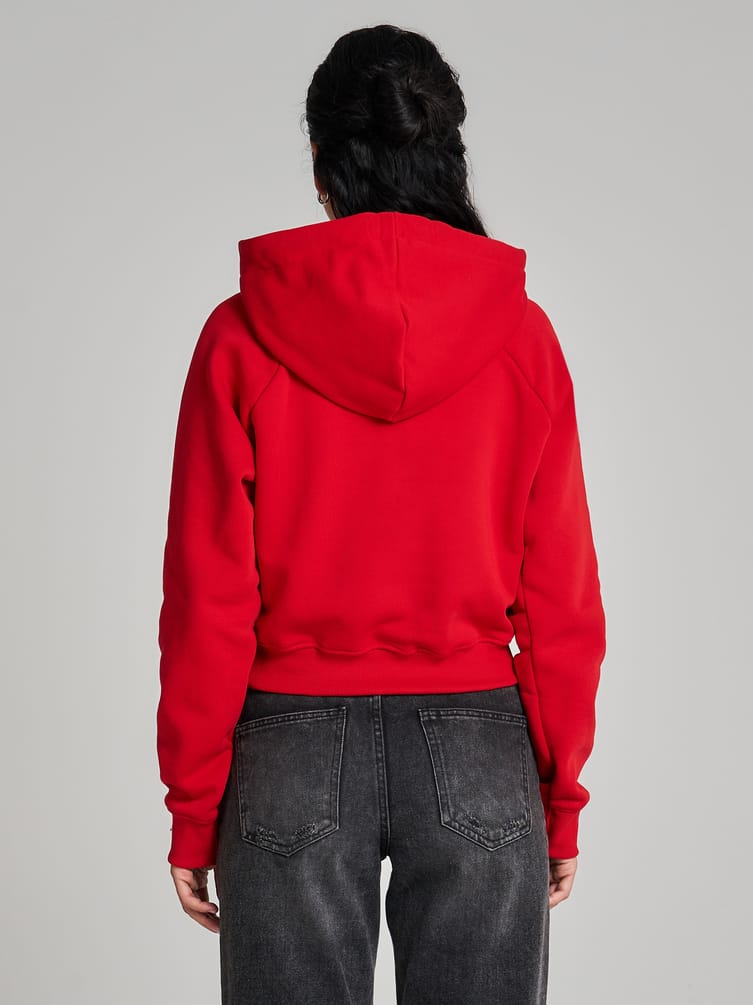 Теплое худи укороченное с начесом