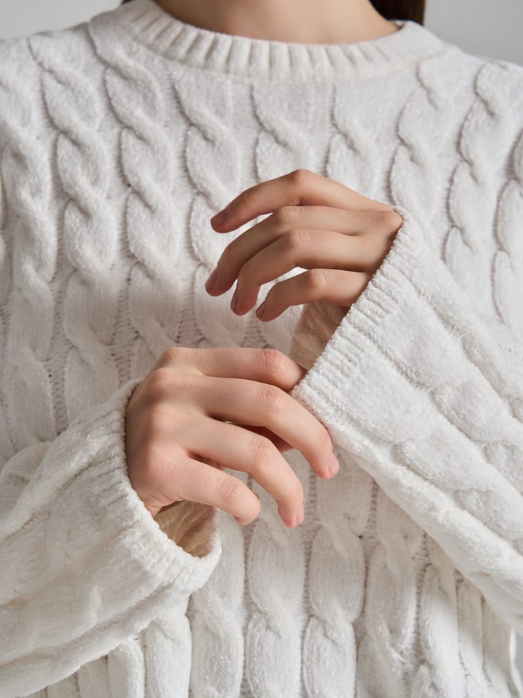 Джемпер трикотажный с косами