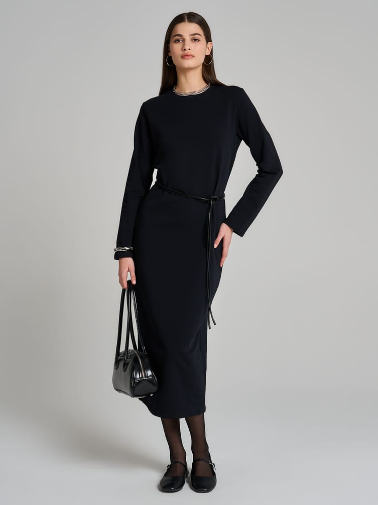 Платье длинное с карманами