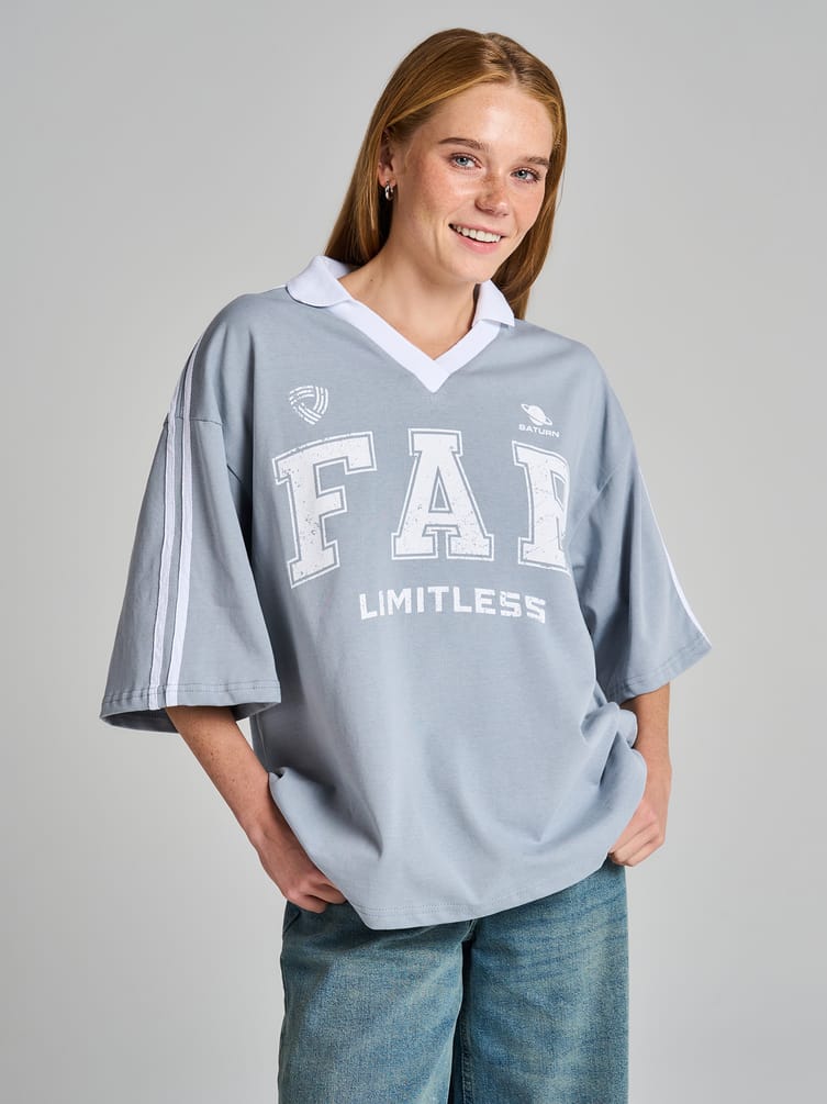 Футболка-поло оверсайз с надписью