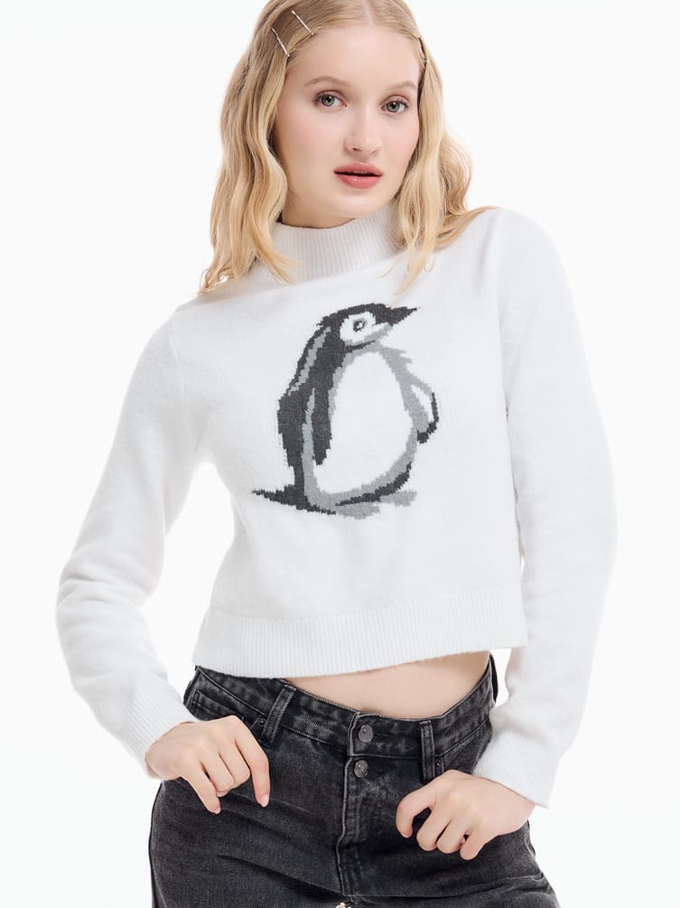 Джемпер трикотажный с принтом