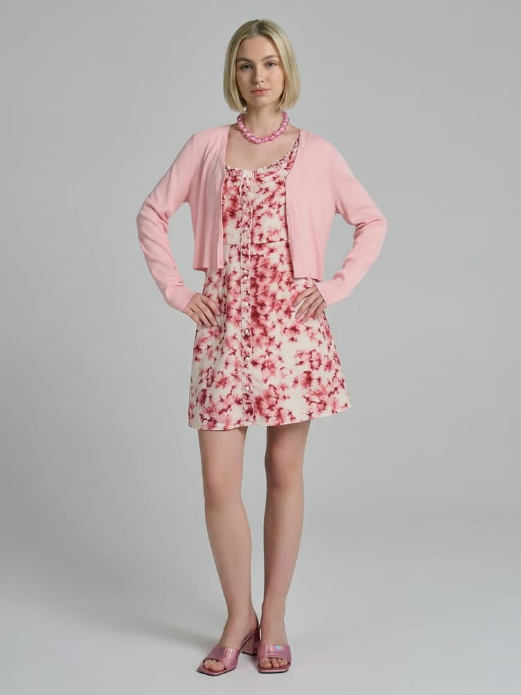 Сарафан мини с рюшами