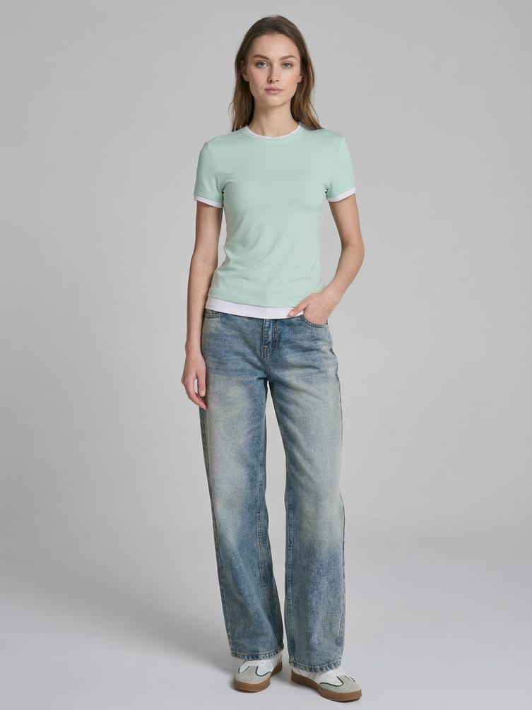 Футболка двойная приталенная