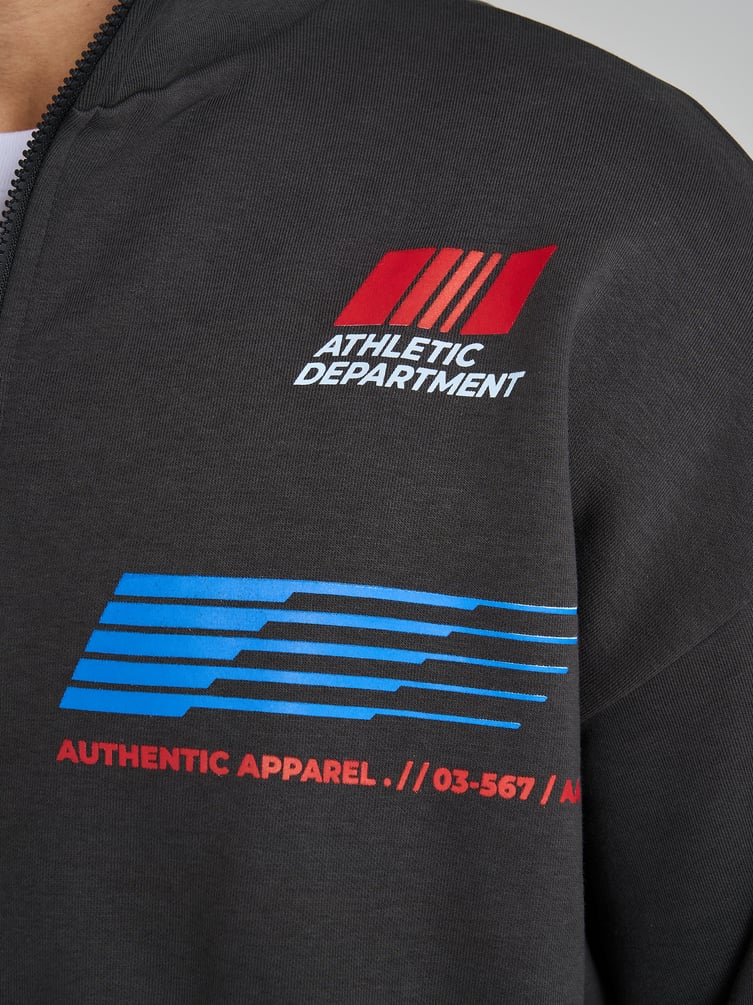 Утепленная толстовка оверсайз с высоким горлом