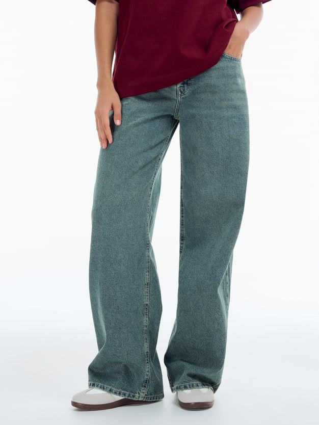 Джинсы багги с варенным эффектом