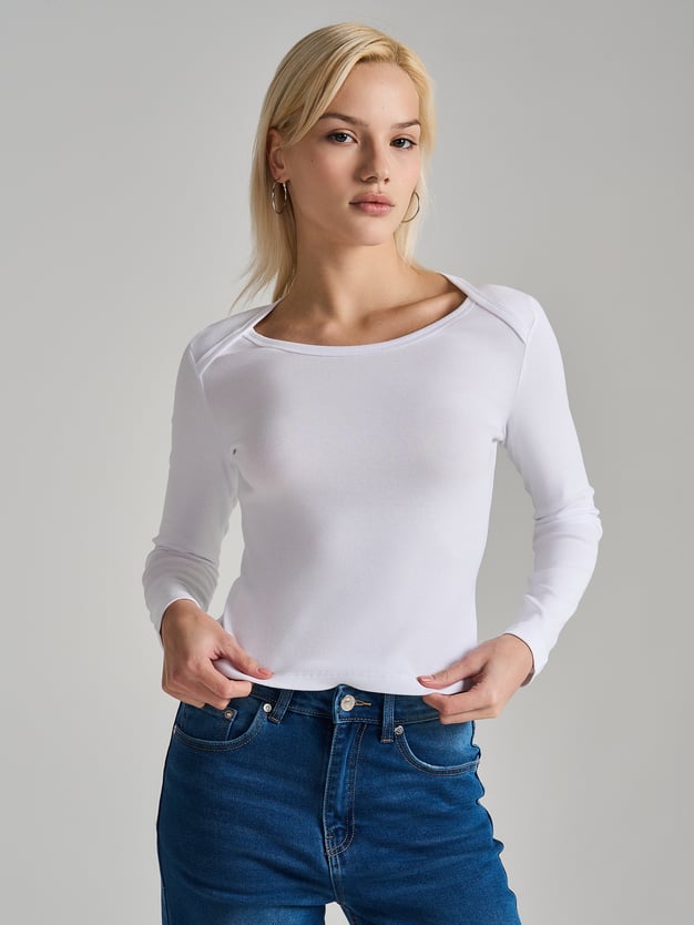 Лонгслив приталенный из хлопка