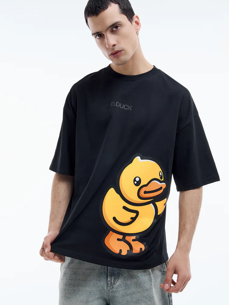Удлиненная футболка с принтом B.Duck
