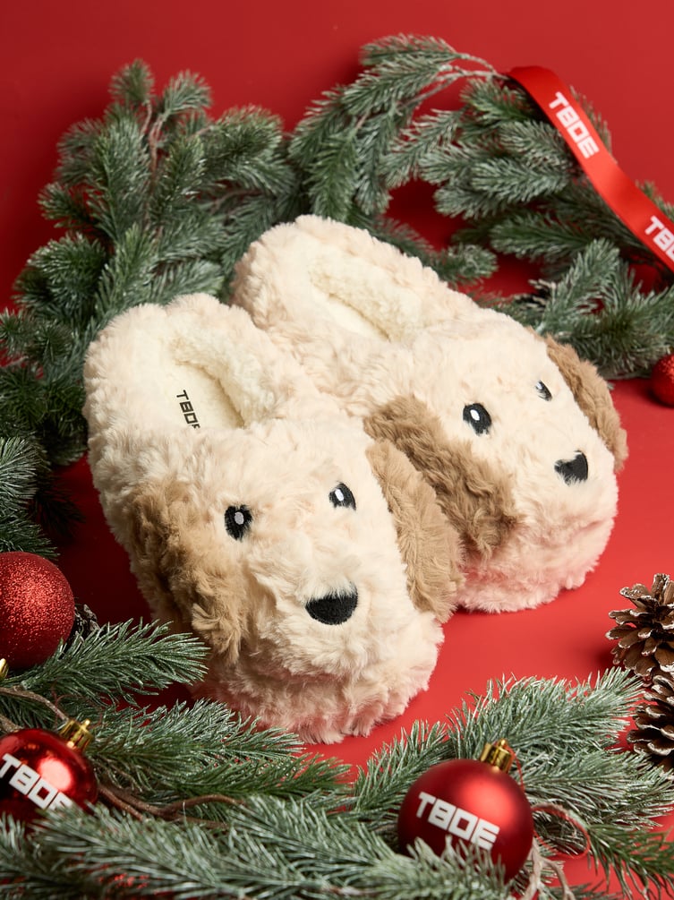 Плюшевые тапки игрушки в виде собачек