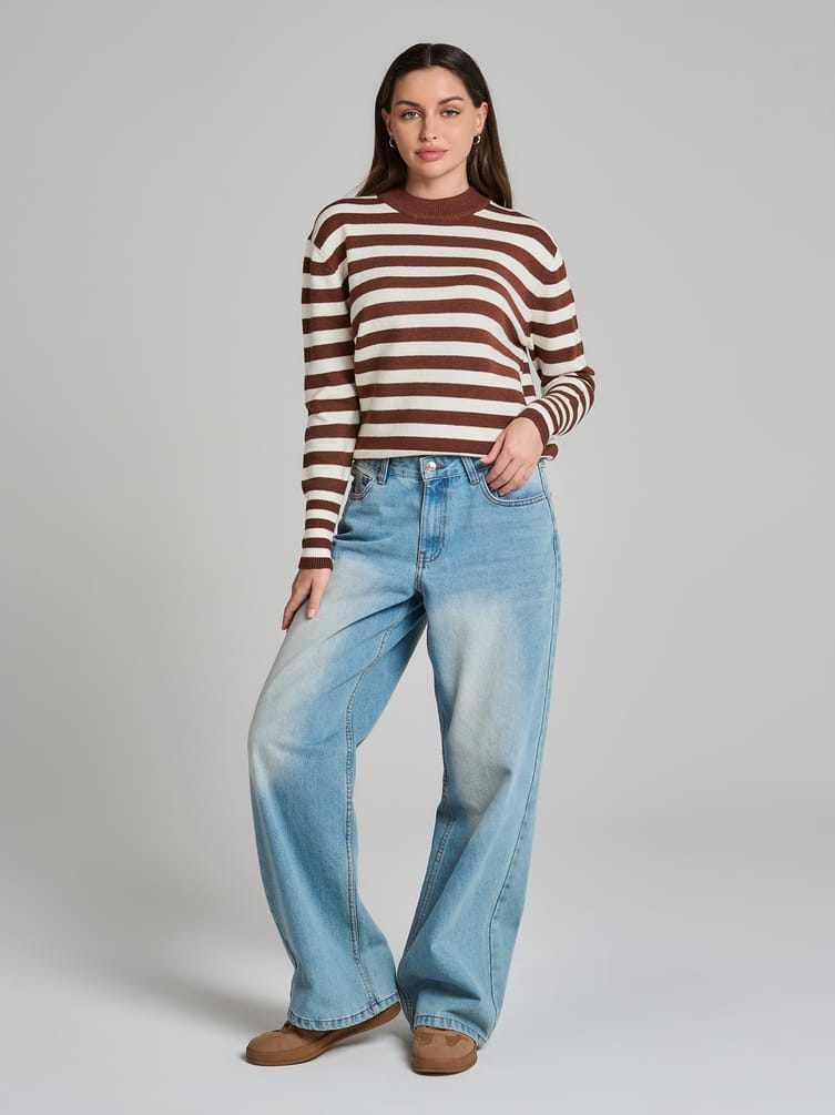 Джемпер трикотажный в полоску