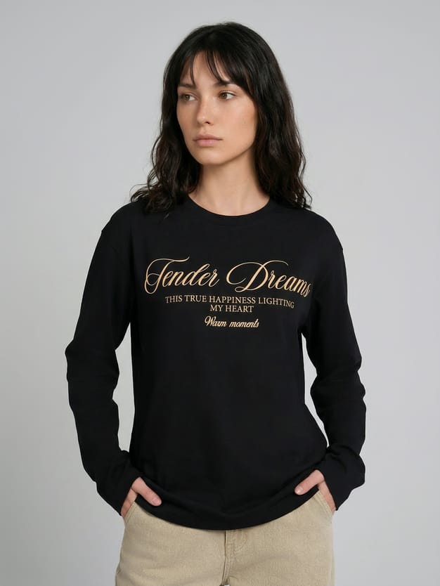 Лонгслив оверсайз с надписью