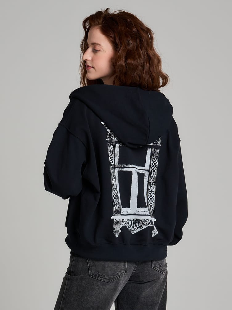 Толстовка оверсайз с капюшоном с принтом Russian Vibes