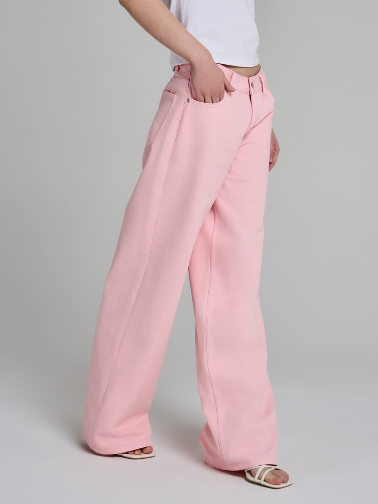 Джинсы широкие с вареным эффектом