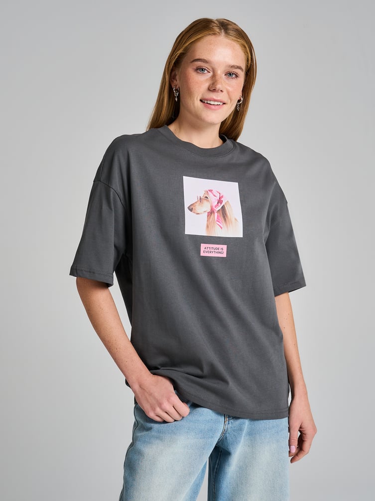 Футболка оверсайз с принтом