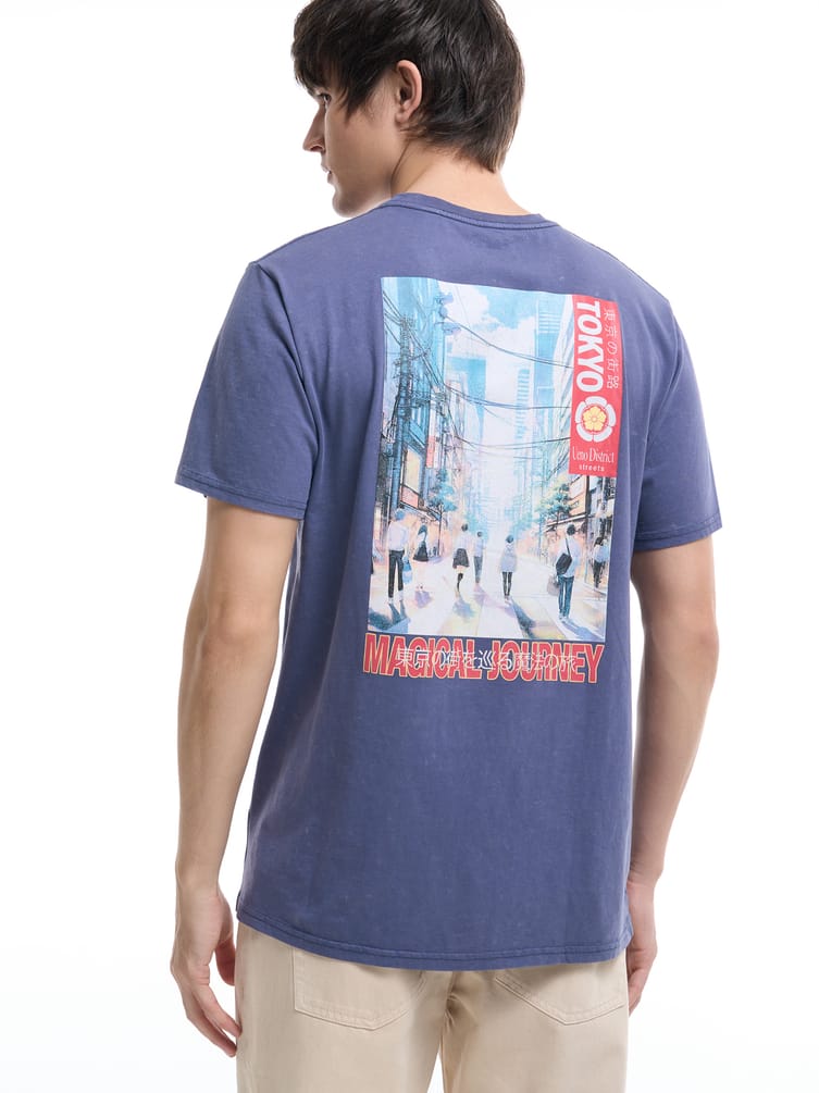 Футболка с принтом Токио на спине