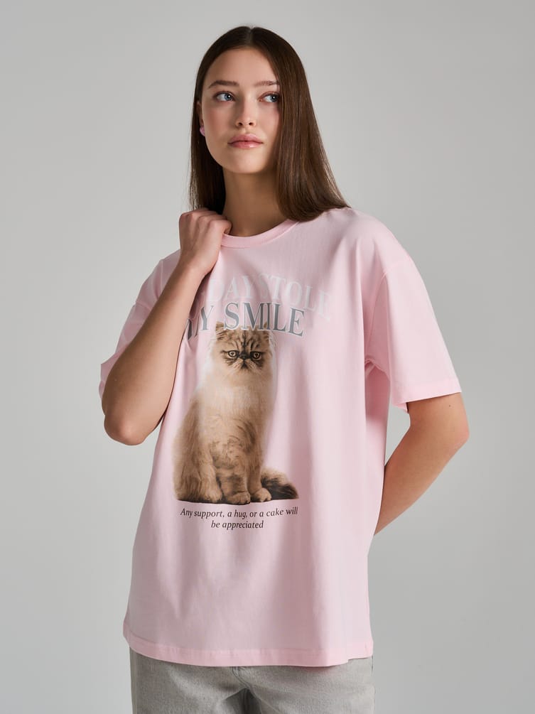 Футболка оверсайз с принтом