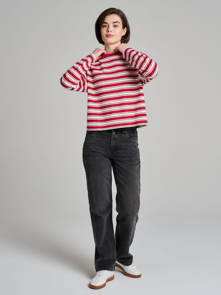 Лонгслив в полоску с длинным рукавом