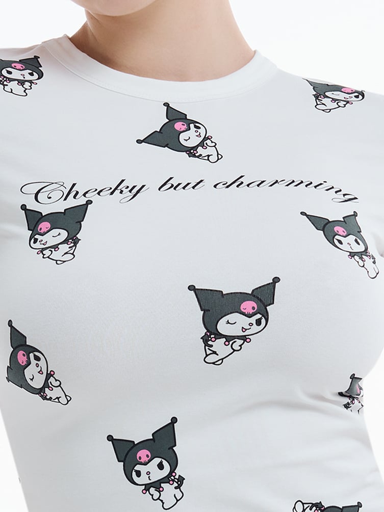 Приталенная футболка с принтом Kuromi