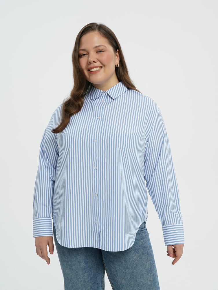 Классическая рубашка в полоску Plus Size