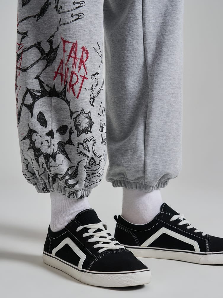 Брюки джоггеры оверсайз с принтом