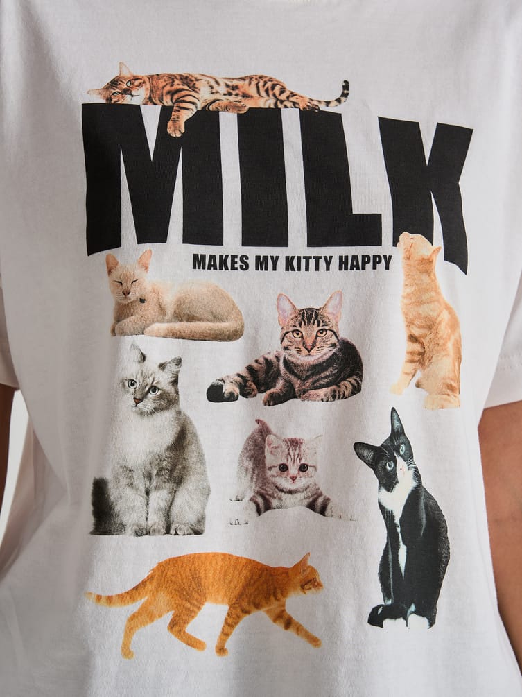 Пижама с принтом котиков и брюками