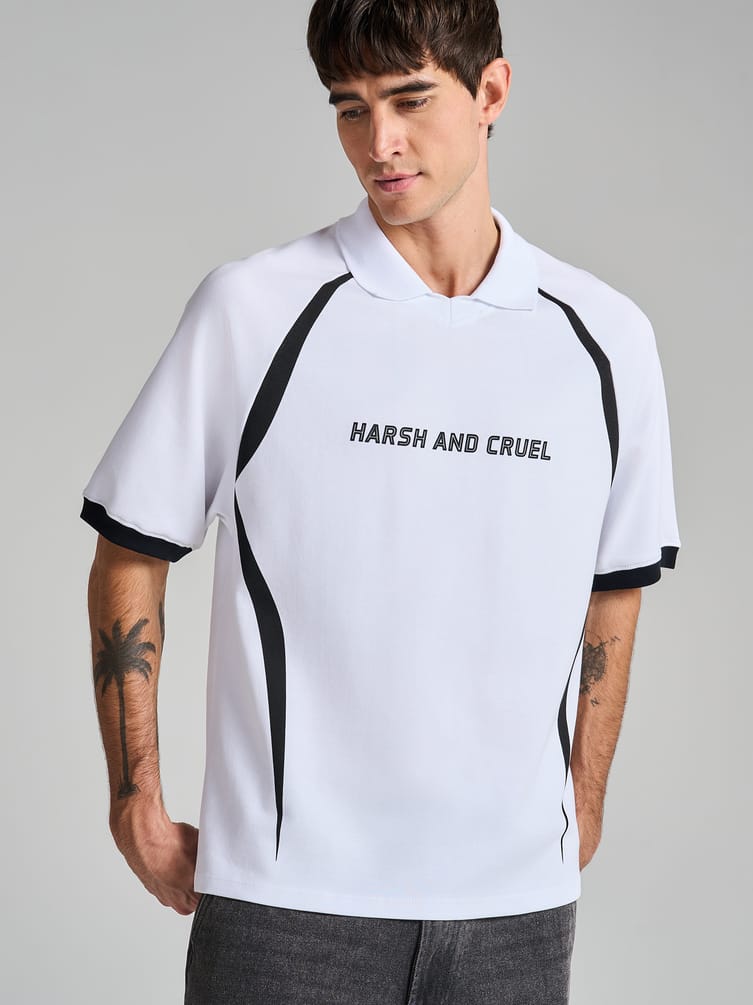 Футболка с воротником поло и надписью