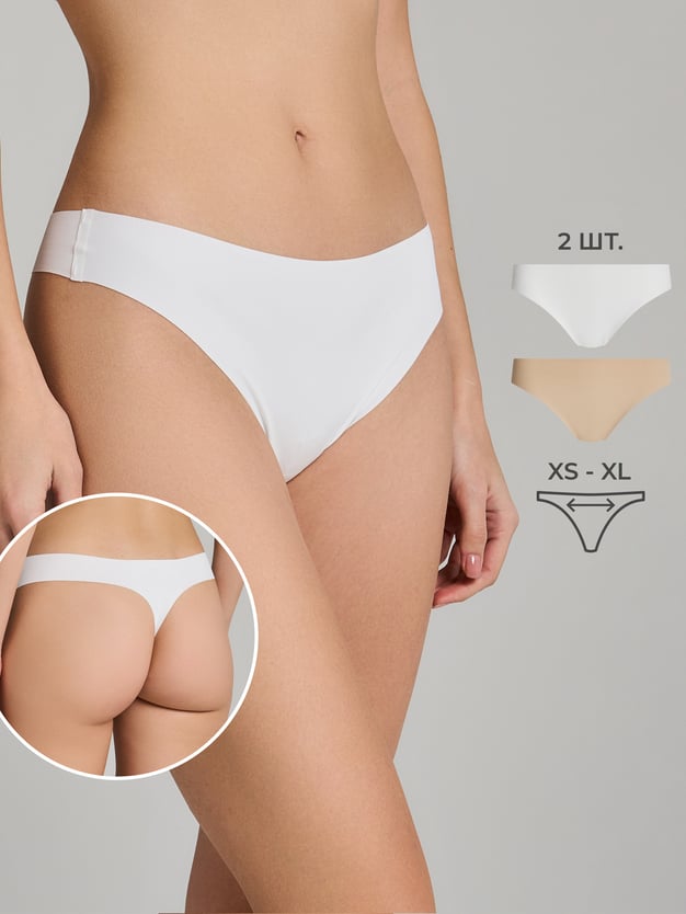 Трусы-стринги - 2 шт. бесшовные