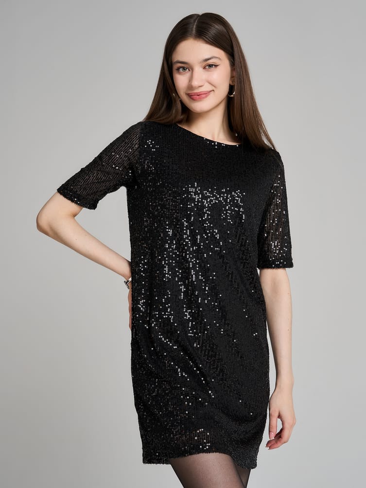 Вечернее блестящее платье с пайетками