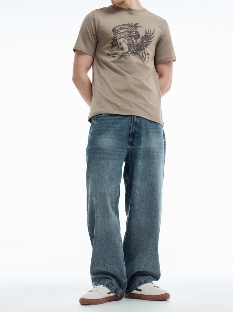 Широкие джинсы багги