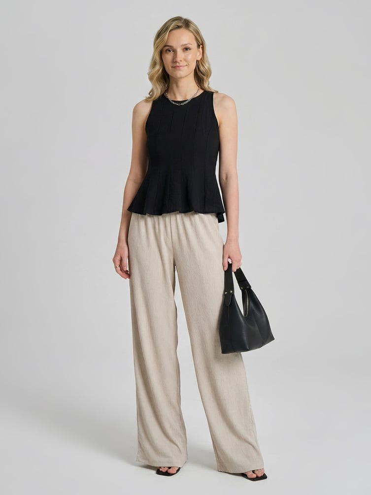 Брюки прямые из жатой ткани