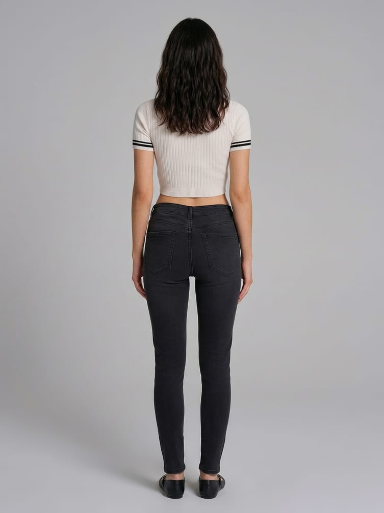 Джинсы скинни с высокой талией