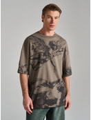 Футболка оверсайз из хлопка с принтом ангела