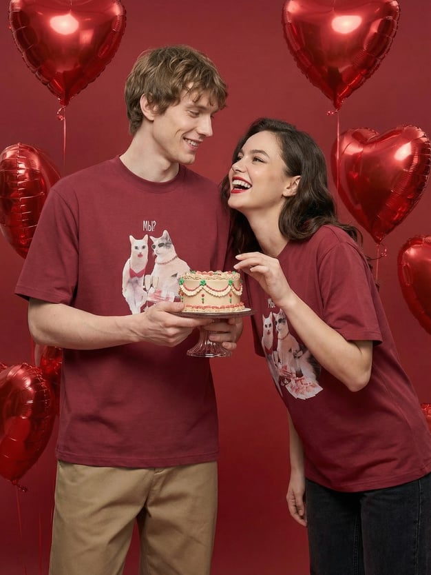 Футболка свободная с принтом