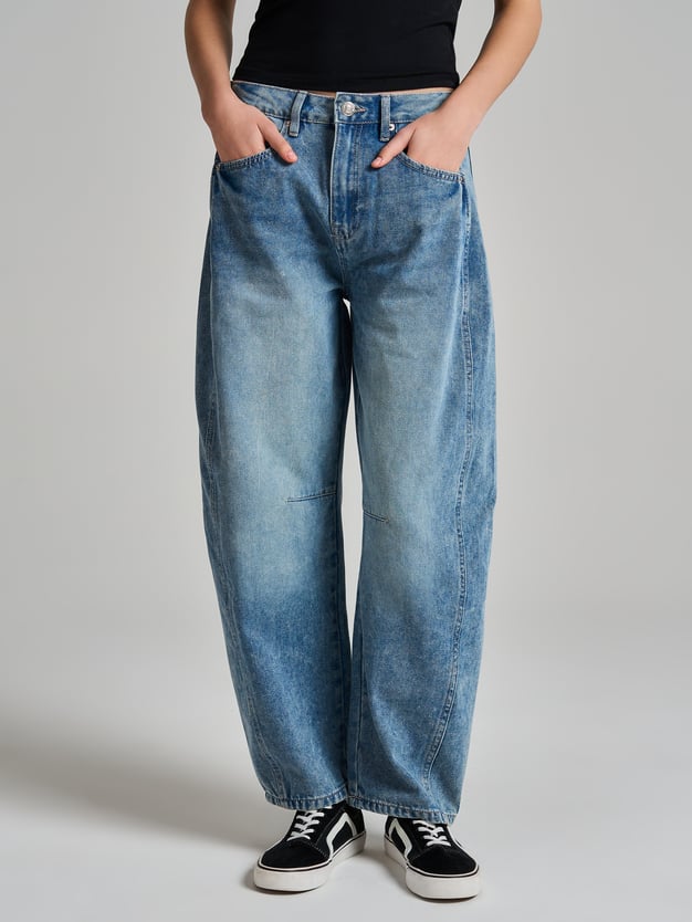 Джинсы широкие Ballon со вставками по бокам