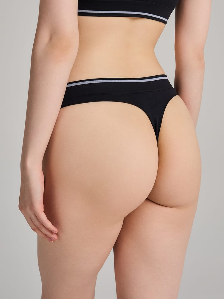 Трусы-стринги - 2 шт. с широкой резинкой