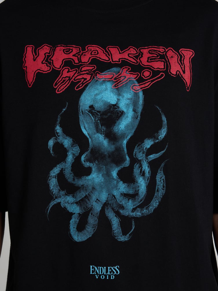 Футболка оверсайз с принтом Кракена