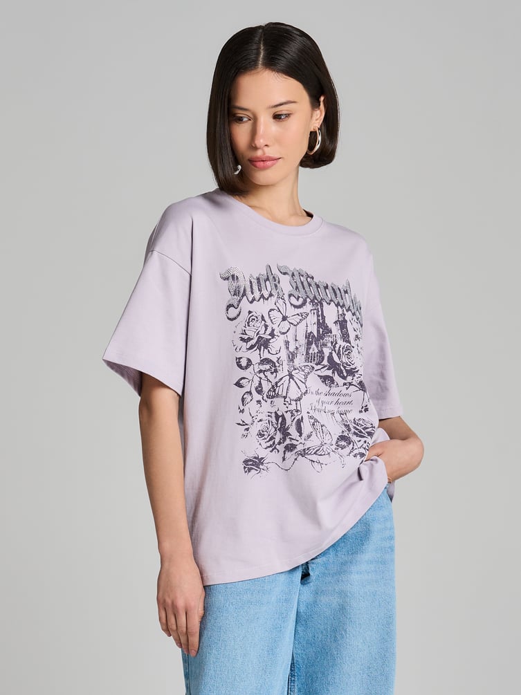 Хлопковая футболка с принтом цветов