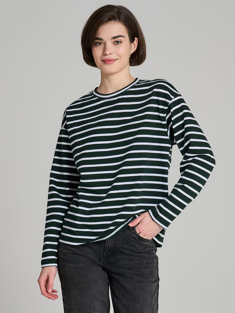 Полосатый лонгслив свободного кроя
