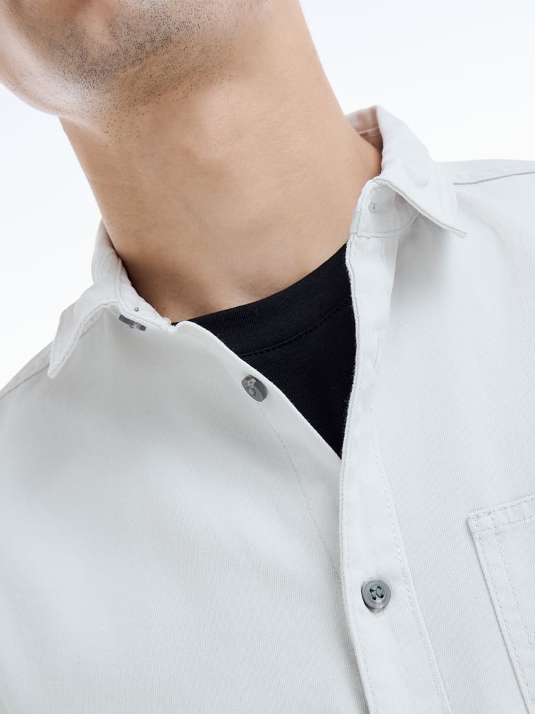 Плотная рубашка с длинным рукавом