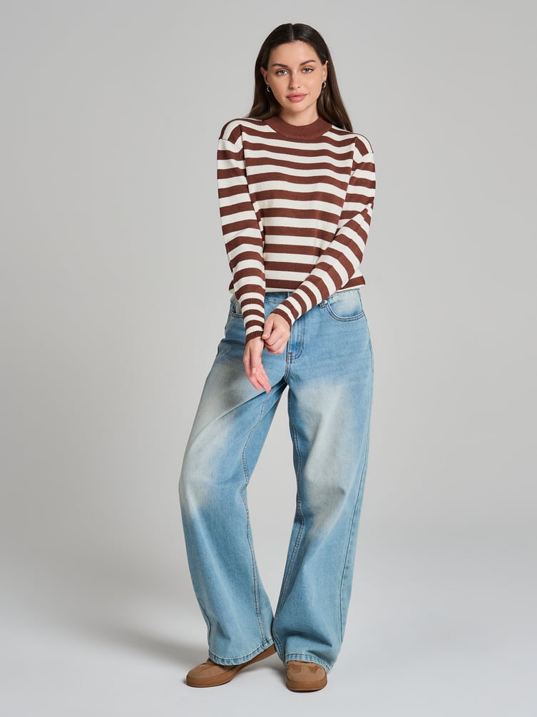 Джемпер трикотажный в полоску