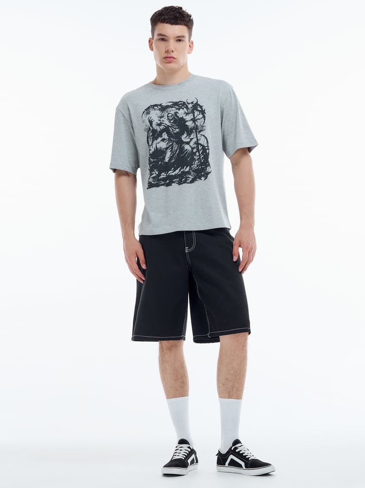 Футболка свободного кроя с принтом