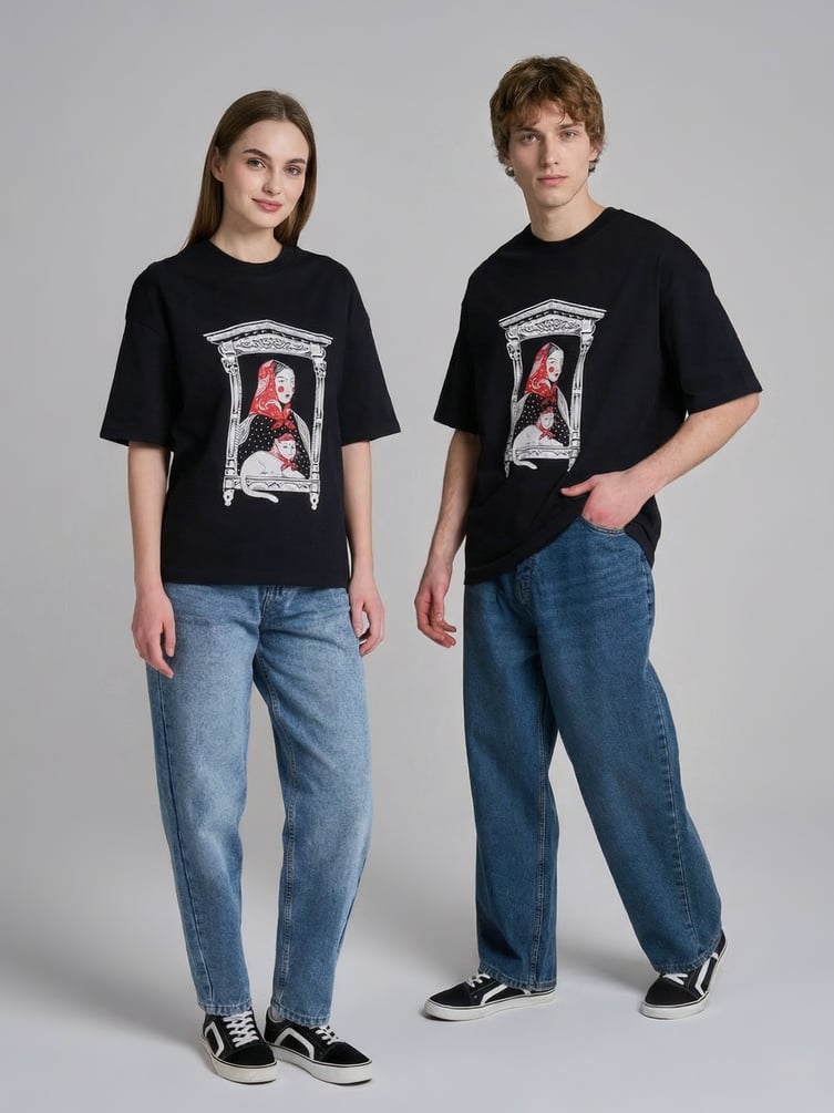 Футболка оверсайз с принтом Russian Vibes