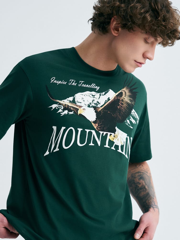 Футболка из хлопка с принтом Mountains
