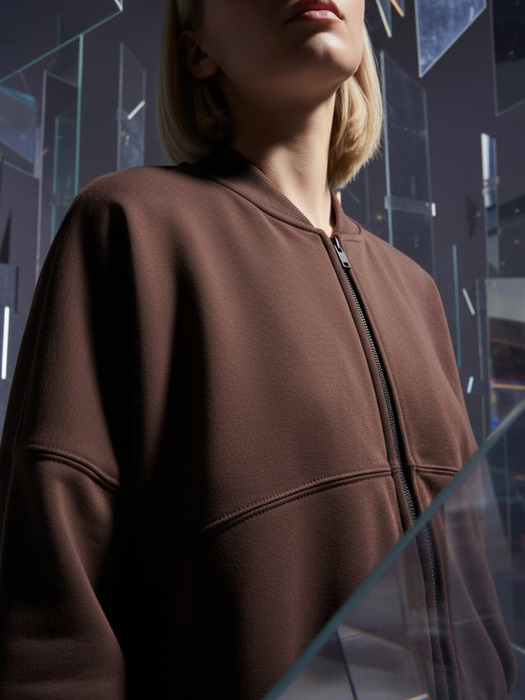 Толстовка бомбер укороченная