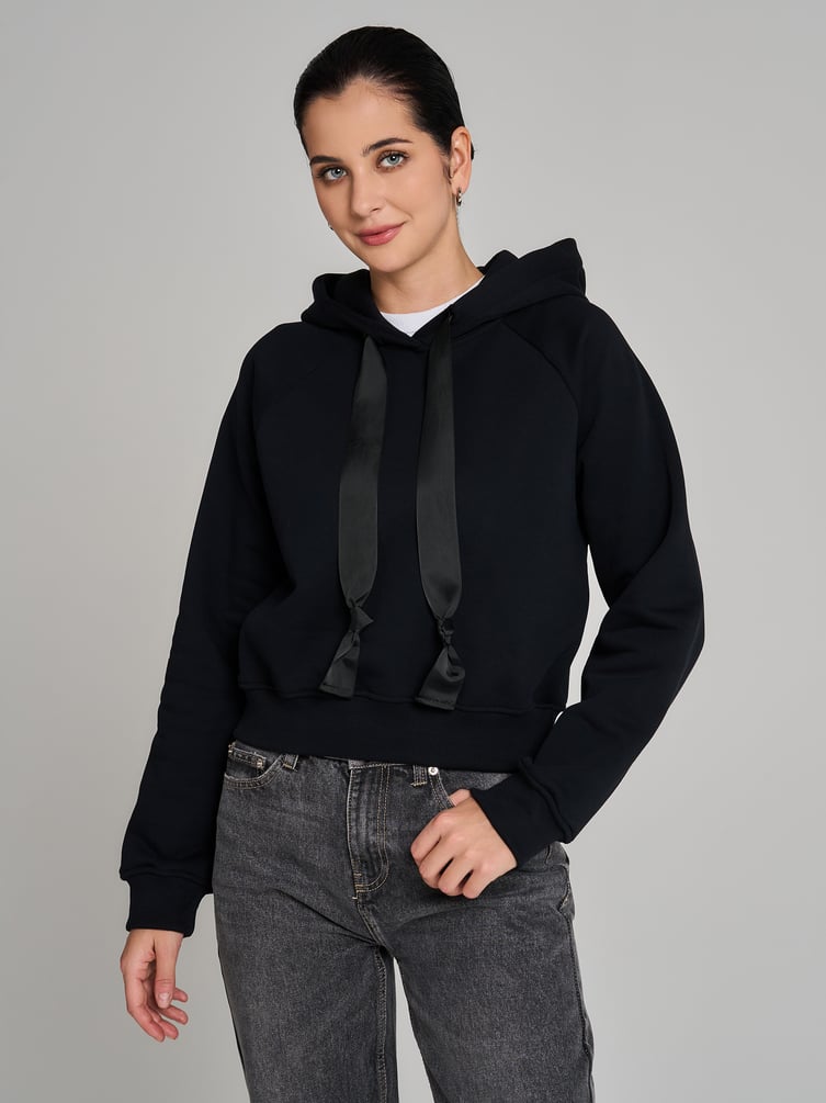 Теплое худи укороченное с начесом