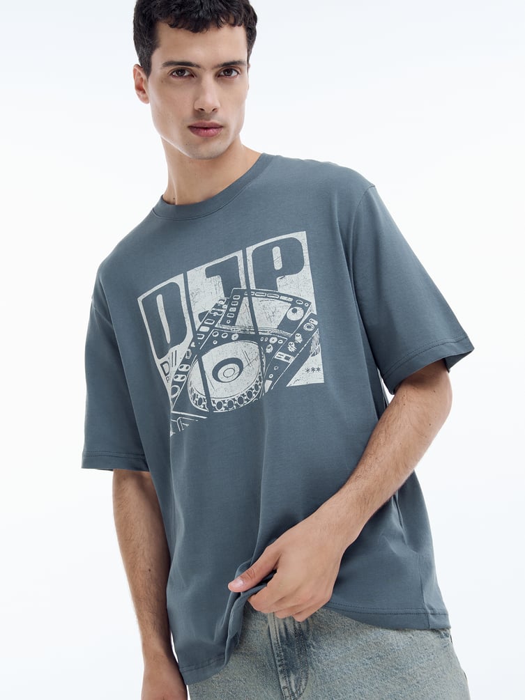 Футболка свободная с принтом