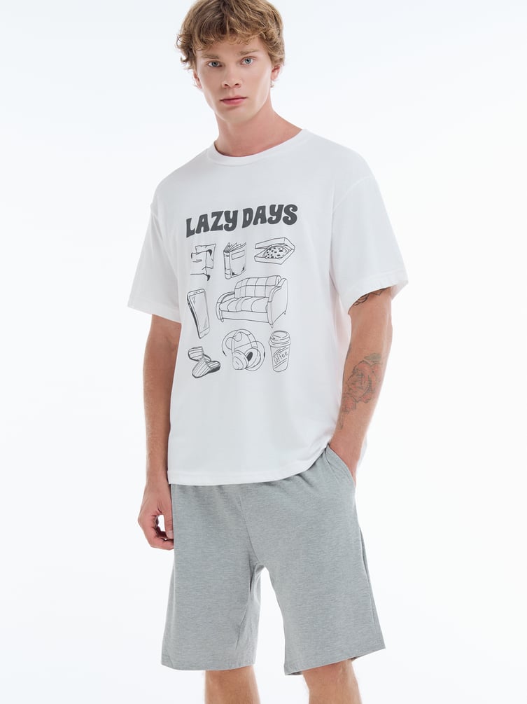 Пижама с принтом Lazy days
