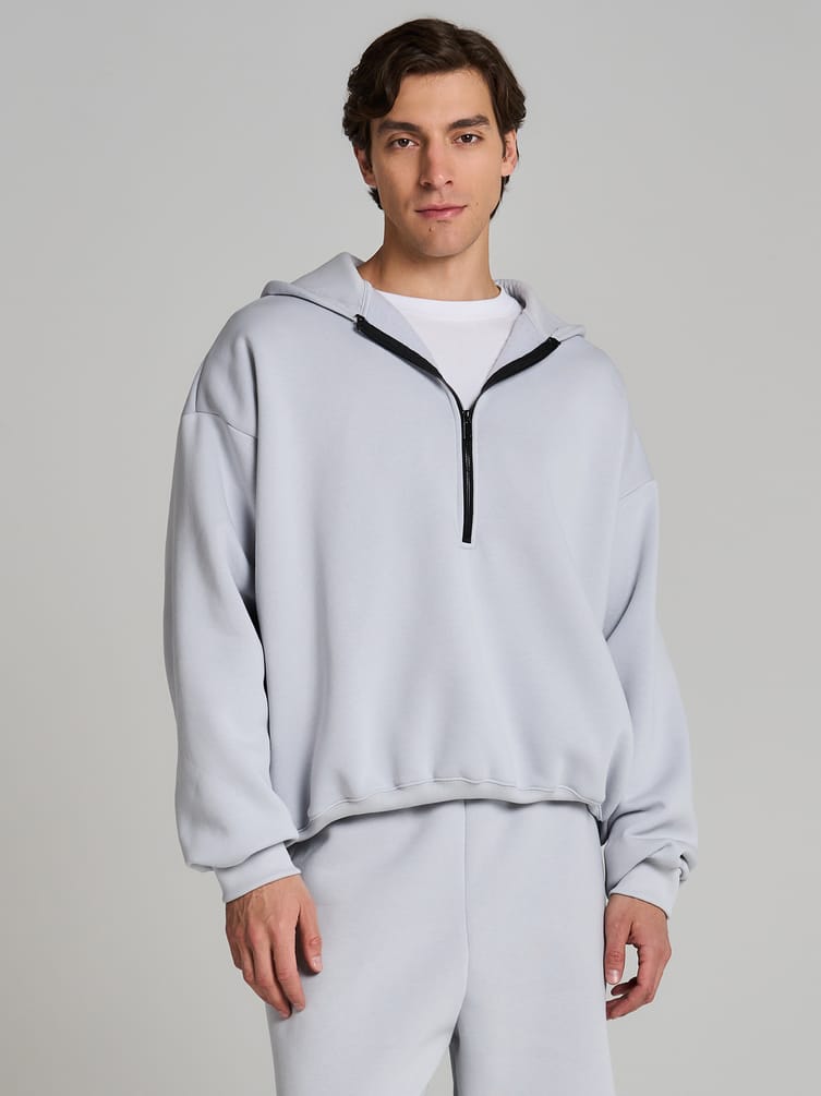 Теплая half zip толстовка с начесом